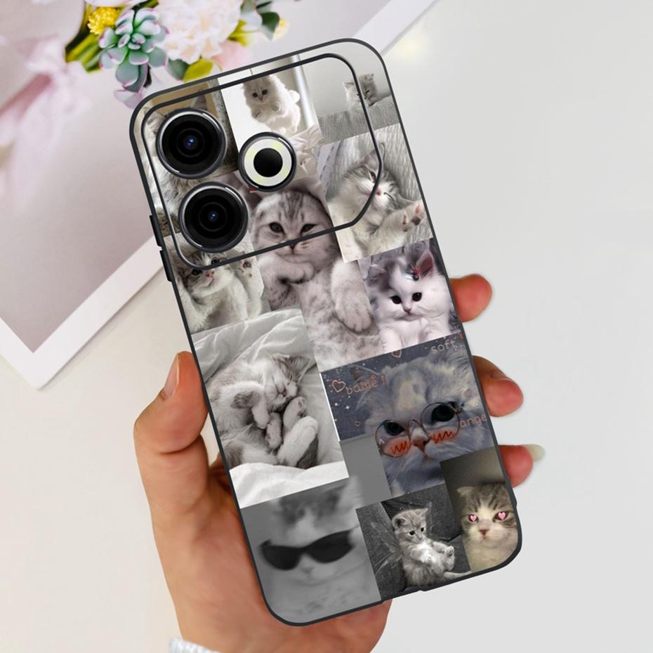 2024 Fashion Case For Tecno Pova 6 Neo Black Silicone Soft TPU Back Cover For Tecno Pova 6Neo 4G Phone Cases