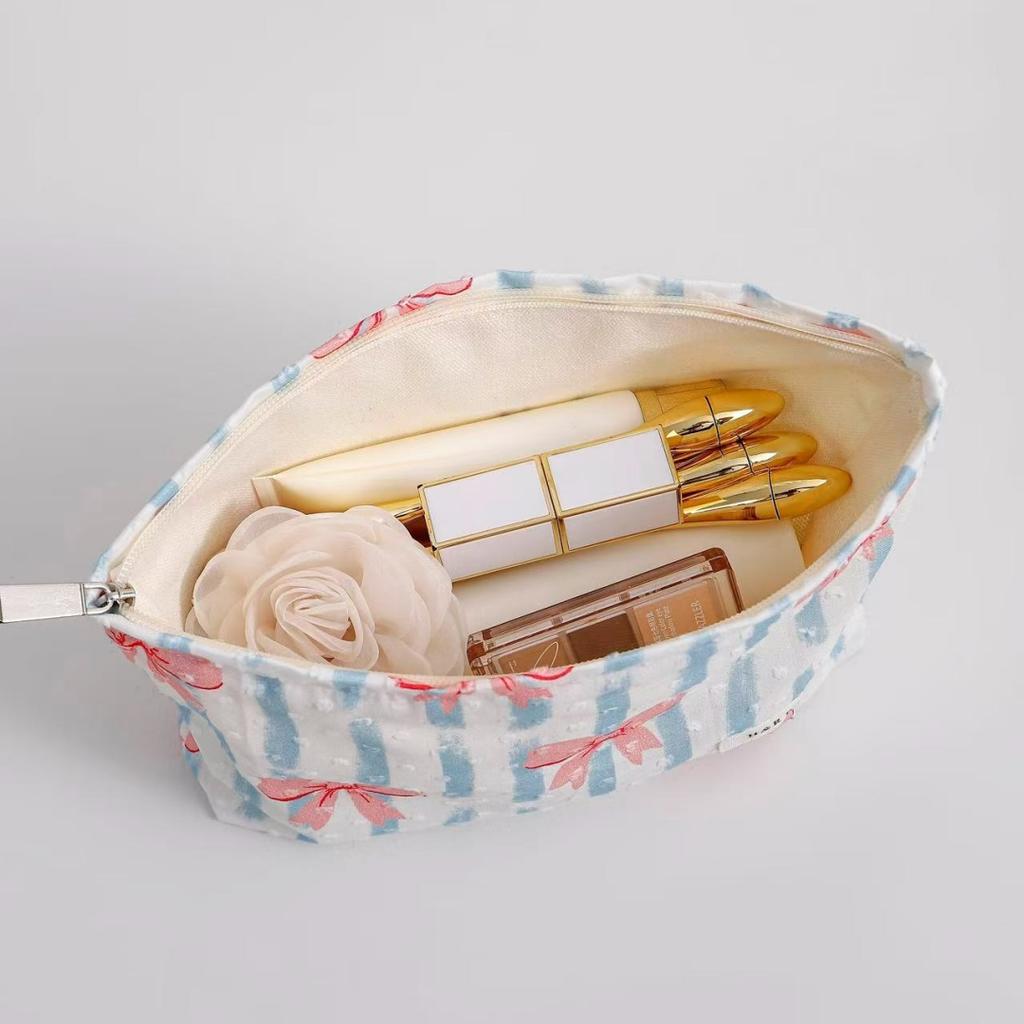 Tragbare Kosmetiktasche Stoff Baumwolle Floral Kosmetiktasche Stoff Clutch Raffinierte Kosmetik Aufbewahrungstasche Für Reisetasche Organizer