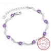 925 Sterling Silver Bracelet Amethyst Zircon Gemstone Jewelry Ornaments for Female Wedding Party Gifts Bracelet Wholesale