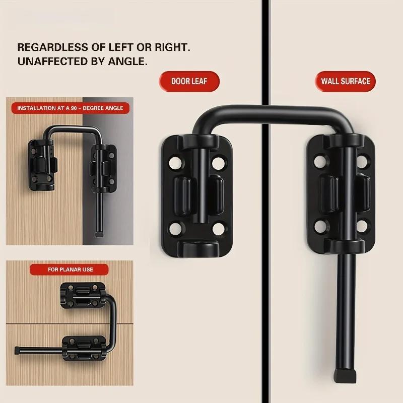 Patio Sliding Door Loop Lock,90/180 Degree Doors Latch Locks,Gate Anti-theft Buckle,U-Shaped Door Bolts Hasp Hardware