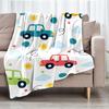 Cute Cars Theme Printed Blanket - Perfect for Couch, Bed, Travel & Outdoor Use | Machine Washable, Cozy & Durable.