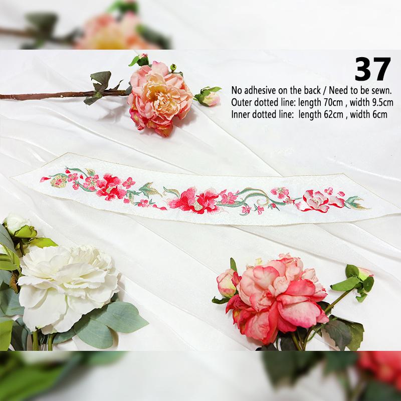 1 Stück Stickerei-Aufnäher im chinesischen Stil Qipao Hanfu Kantenrock Kopfaufnäher DIY Robe Kleid Applikation Dekor Nähzubehör