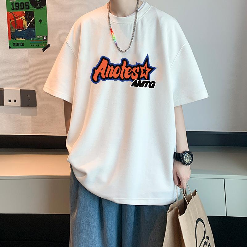 

Ретро футболка с коротким рукавом для мужской летней моды, брендовая футболка из чистого хлопка с модным узором 3XL