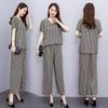 Damesbroeksets Casual zomer 2-delige sets Dames Elegante losse broek met wijde pijpen en blouse met korte mouwen