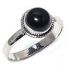 Natural Black Onex Gemstone Handmade 925 Sterling Silver Jewelry Ring S.10 f3y22