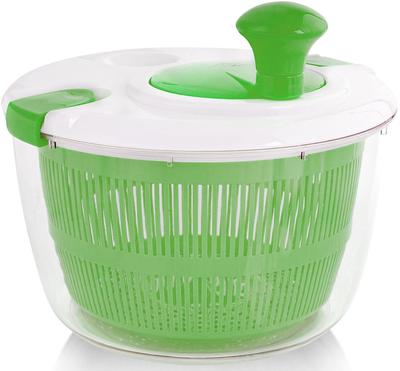 Griff und Verschlussdeckel, multifunktional, 4,5 Quart, manueller Gemüsetrockner, zum Trocknen und Abtropfen, Schnellfilter, Salat