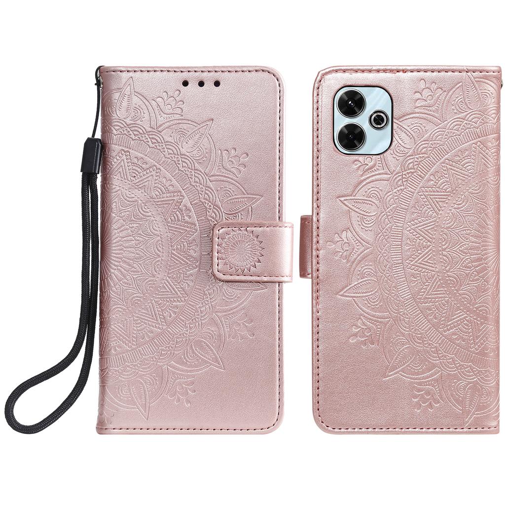 For Xiaomi Redmi 13 5G/4G Phone Case Imprinted Totem PU Leather Wallet Cover with Stand