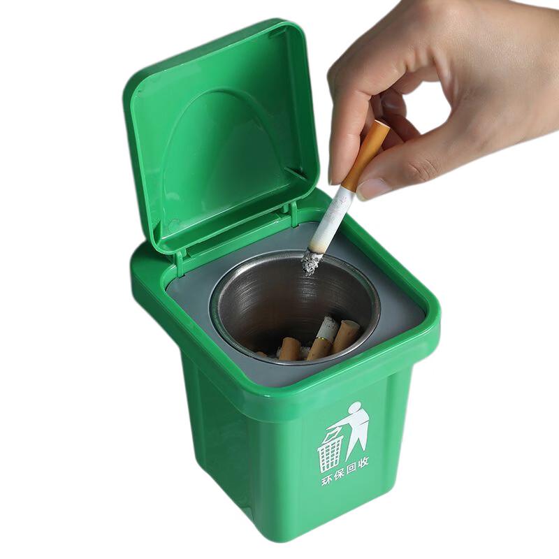 Wall-Mounted Trash Can with Ashtray