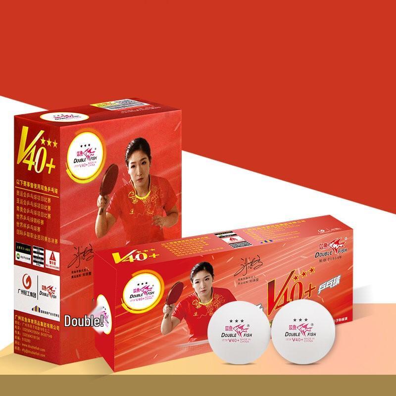 Double Fish V40+ 3-Star ABS Table Tennis Balls, 10-Pack