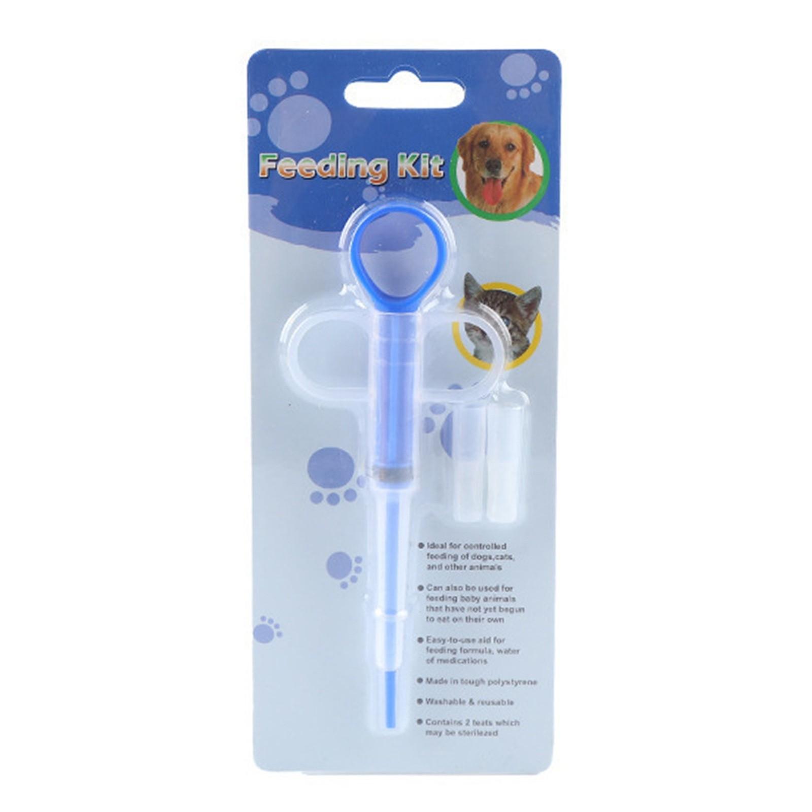 

Кормушка для домашних животных, силиконовый шприц, дозатор для щенков кошек и собак, костюм с мягкими наконечниками, таблетка для щенков кошек и собак One Size синий