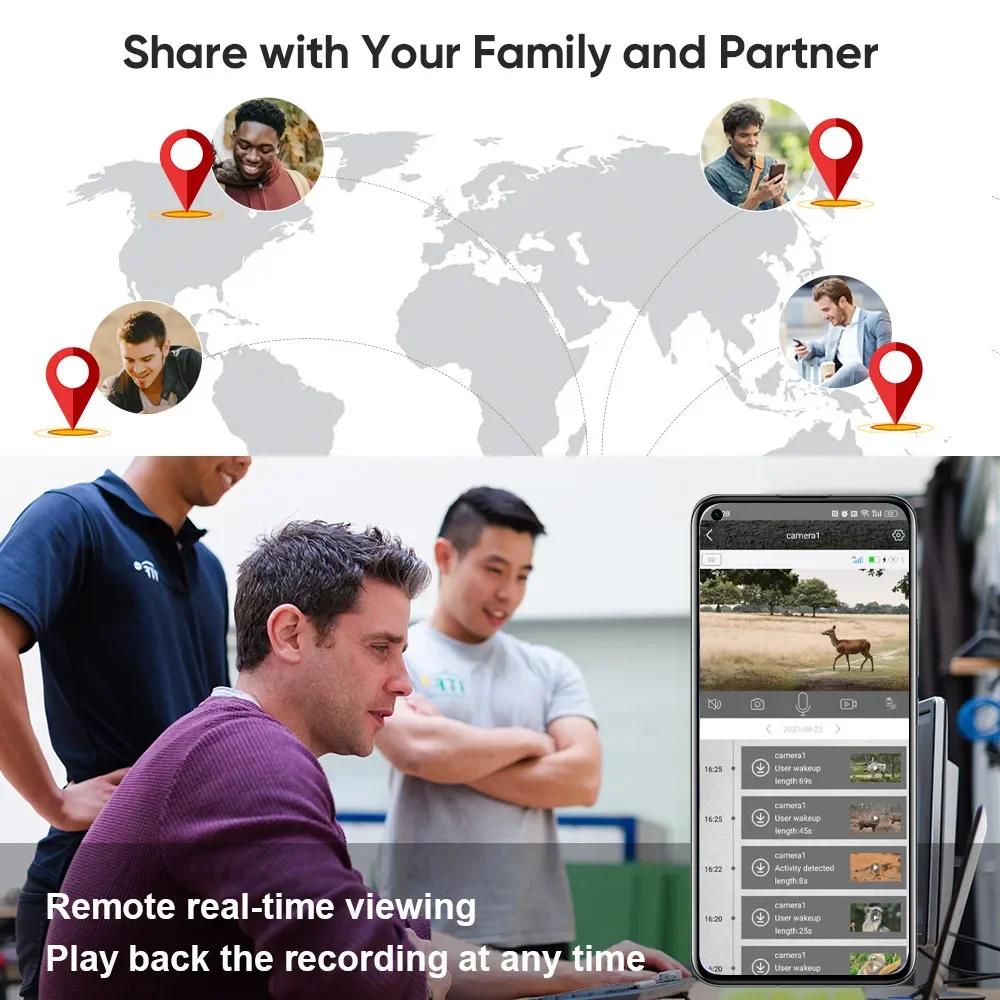 2025 Solar Jagd-Trailkamera 14MP 4G SIM-Karte IP66 Wasserdicht 2-Wege-Gespräch 20M PIR Bewegungserkennung Wildkamera IR Nachtsicht