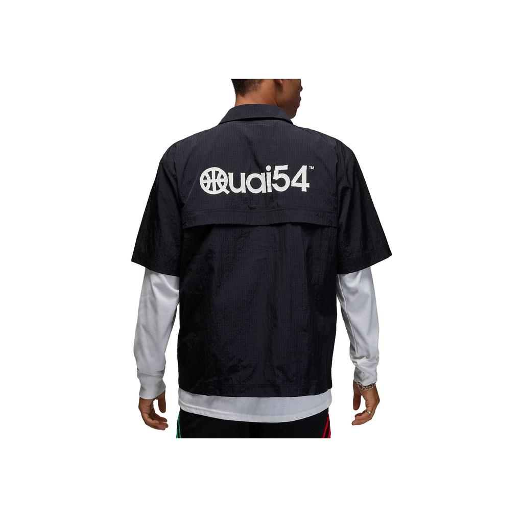 Jordan Quai 54 Logo Print Square Neck Short Sleeve Shirt Men Tops Black FJ6989-010
