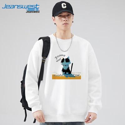 JEANSWEST Men's Cartoon Crew Neck Sweatshirt