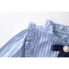 Girls' College Style Dress Autumn New Baby Girl Fake Two-Piece Korean Style Striped Color-Block Long Sleeve Dress