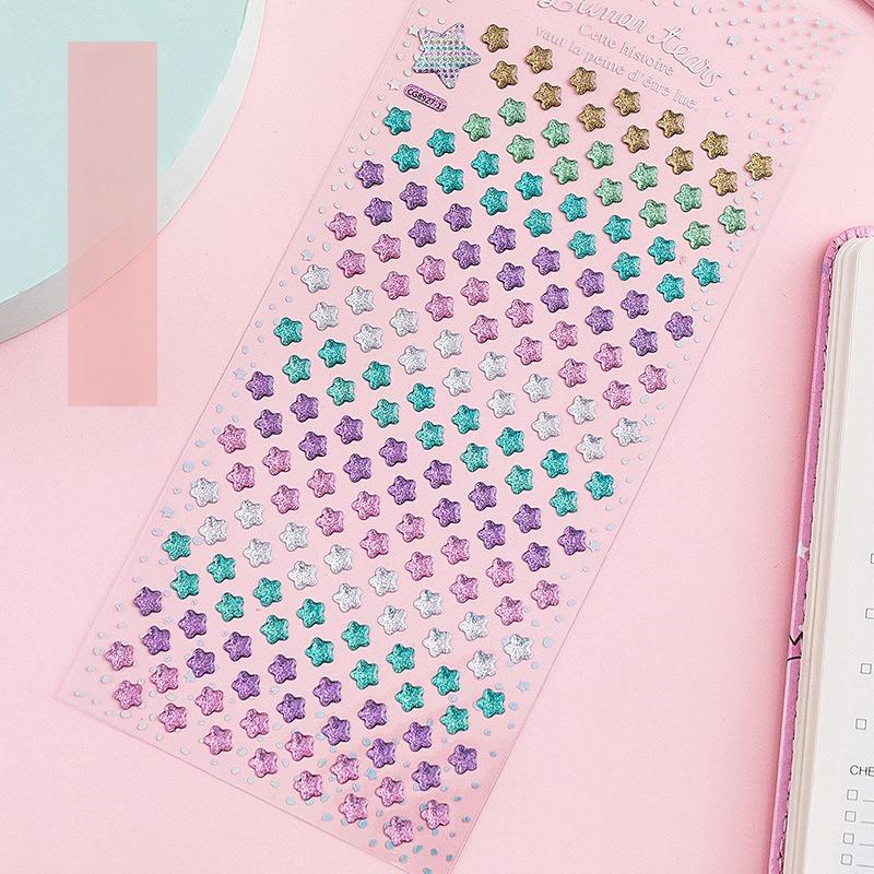 

Colorful Crystal Three-dimensional Epoxy Transparent Stickers Flashing Cute Girl Heart Fresh Hand Account Decorative Stickers