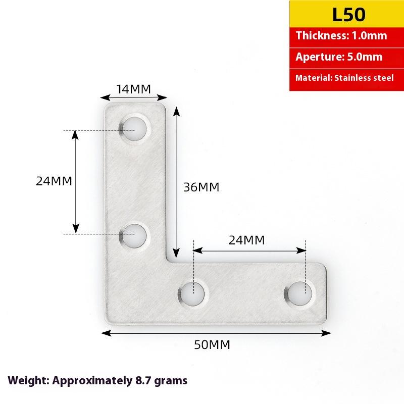 10/5/2Pcs Thickened Stainless Steel Corner Code Wooden Board Splicing Layer Plate Connector L-Shaped 90 Degree Right Angle Brack