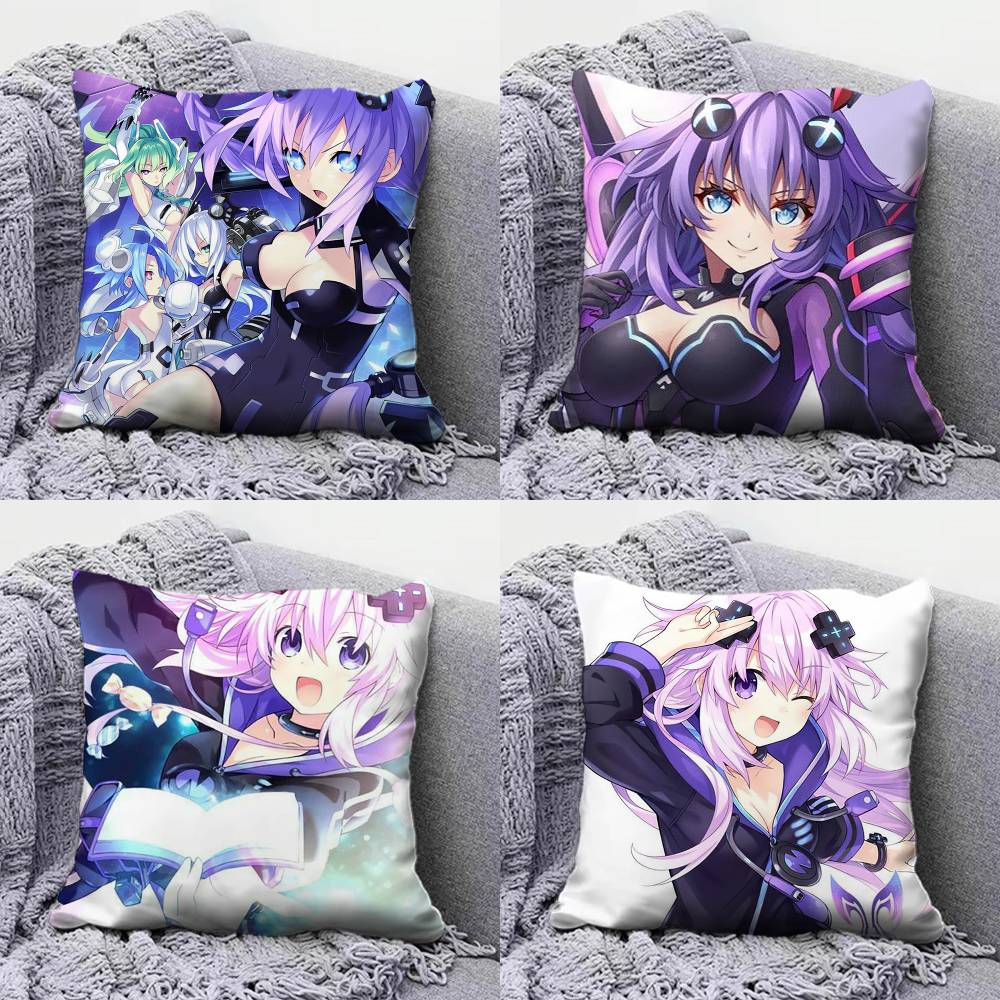 Hyperdimension Neptune Game Anime Girl Pillow Covers Home Sofa Cushion Covers and Aecorative Custom