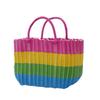 Woven Handheld Vegetable Basket High-End Bath Basket Fashion Plastic Woven Basket  Vegetable Market
