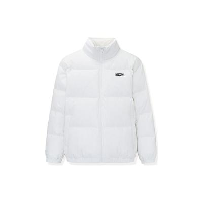 Solid Color Logo Brand Print Zipper Stand Collar Long Sleeve Down Jacket Women Outerwear Ivory 962248940-2