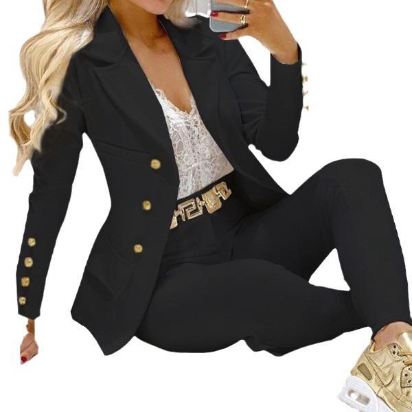 Women's Autumn Clothes Two Piece Set Female Coats and Pants Fashion Versatile Casual Long Sleeve Jacket and Trousers Suit