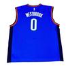 Adidas X NBA Collaboration Oklahoma City Thunder Russell Westbrook 0 Away V-Neck Sleeveless Basketball Jersey Unisex Jersey Blue 7818A-3CB-AEB1071