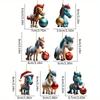 HOMZY 7pcs,Cute Cartoon Horse Pendant Ornaments, Double-side Print Acrylic Ornaments, Christmas Tree Hanging Decoration Christmas Decoration