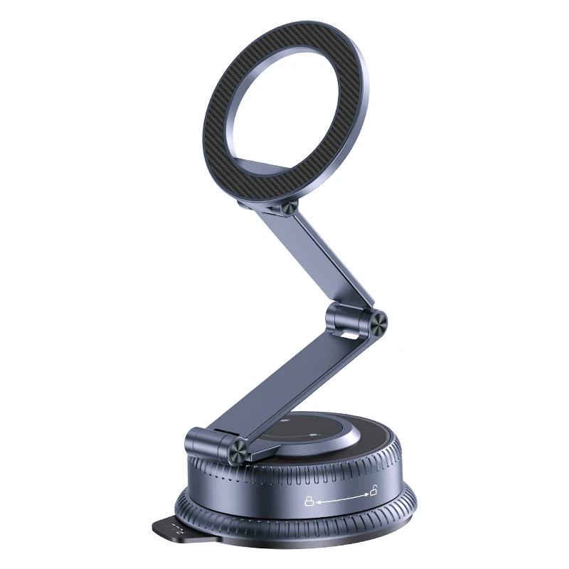 3 Axis Foldable Magnetic Holder Car Vacuum Suction Phone Mount Strong Grip Dashboard 360° Rotation Windshield Stand Universal For Smartphone