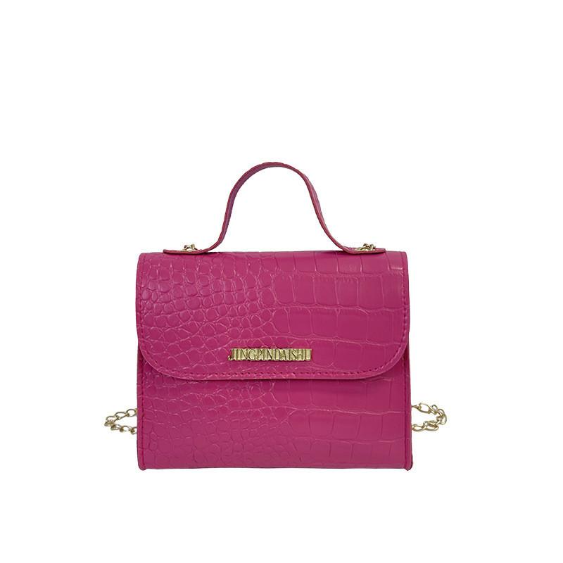 Chic Crocodile Pattern Pu Leather Handbag Trendy Street Style Shoulder Bag розы красного