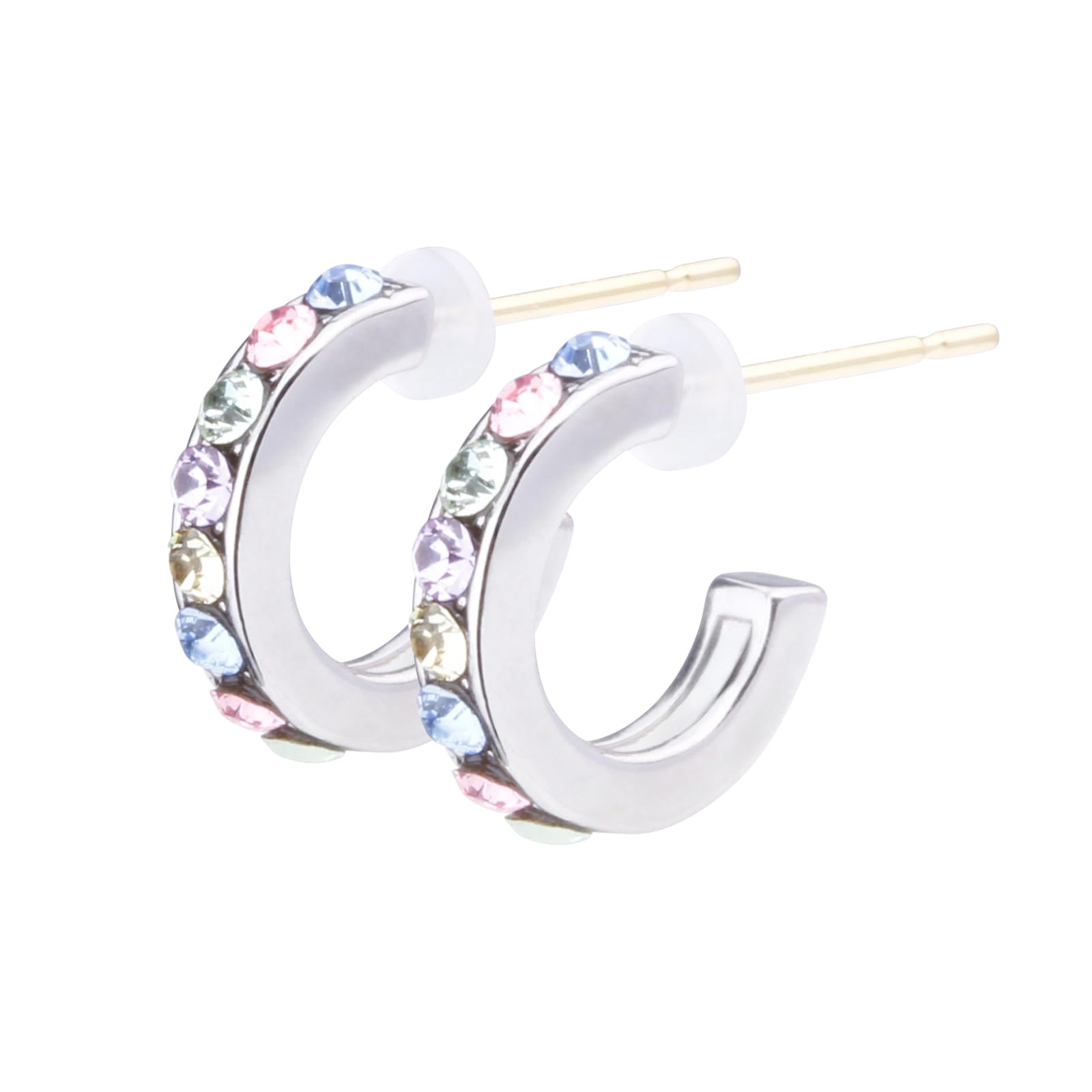 

LOKUMI Made in 18K K18 Nickel Earrings, Japan, Gold, Post, K18, Hypoallergenic, Hoop, Preciosa, Crystal, Women s, Simple, Popular, Bijou, Small,
