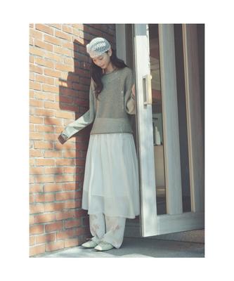 Sheer Long Skirt Ivory