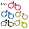 Easy Wear Earlobe Friendly 1 Pair Boho Raffia Circle Earrings for Women, Summer Handmade Large Straw Rattan Round Drop Dangle Earrings, Statement
