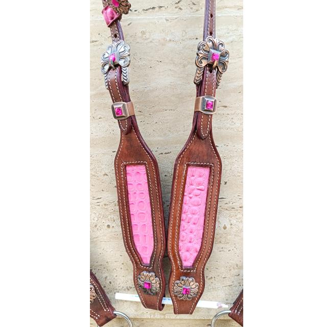 WILDRACE Premium Horse Show Saddle Tack Western Leather Headstall Breast Collar