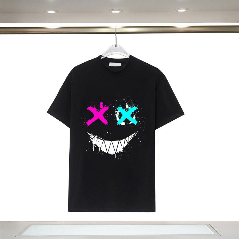 Heavy cotton short-sleeved T-shirt men's summer fashion printing loose and versatile half-sleeved T-shirt men's clothing