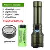 1000LM Bright Rechargeable Flashlight -Outdoor Zoomable Aluminum Alloy, High Power  Flame Ignition for Camping Hiking Emergency