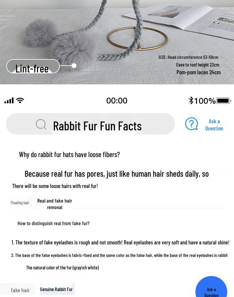 Women's Korean Style Cute Pom-Pom Earflap Hat - Autumn/Winter Warm Woolen Rabbit Fur Knit