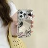 Little Boy Electroplated Wave Mirror Is Suitable for Apple 16/15/iphone13pro Huawei Makeup Mirror Mobile Phone Case