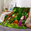 1pc Masha Bear Flowers Flannel Blanket,Ultra Soft Warm Plush Throw for Home Bedroom Bed Sofa Cover Camping Picnic gift Y72457
