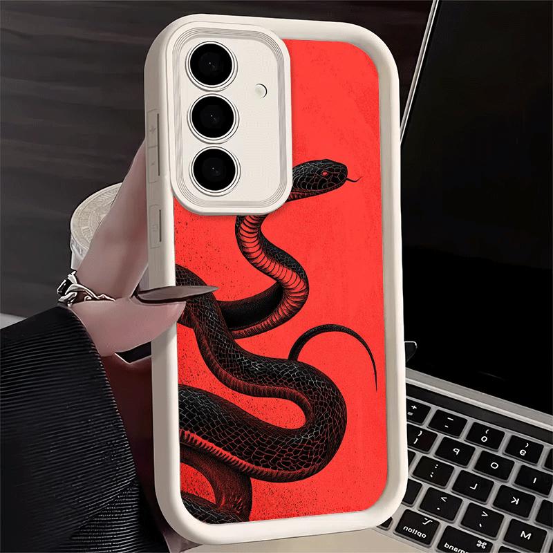 Phone Case for Samsung Galaxy A17 A16 A15 A14 A13 Black Snake Doodle A56 A36 A26 A55 A35 A25 A54 A34 A24 A53 A33 A23 A07 A06