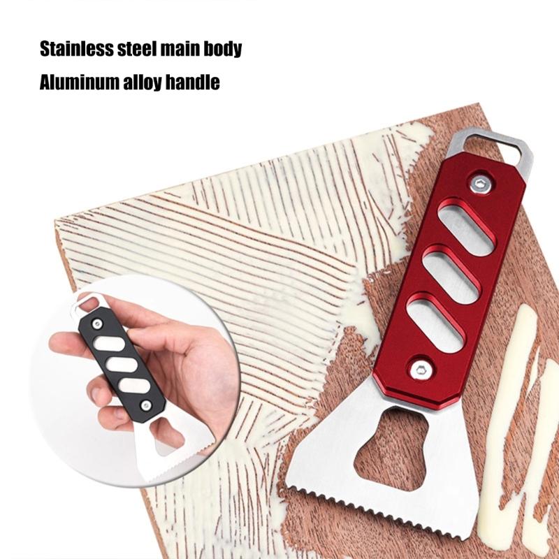 Multipurpose Surfaces Glues Applicator Tool Stainless Steel Serrated Edges Glues Scraping Spreader with Aluminum Handle