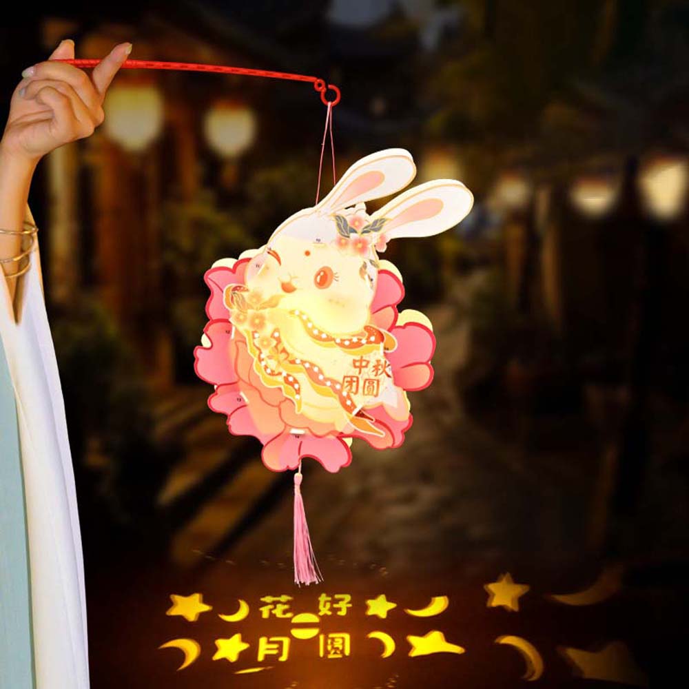 Koi Fish Lotus Flower Lanterns DIY Material Bag Bunny Handmade Lamp Children's Rabbit Lantern  Kids
