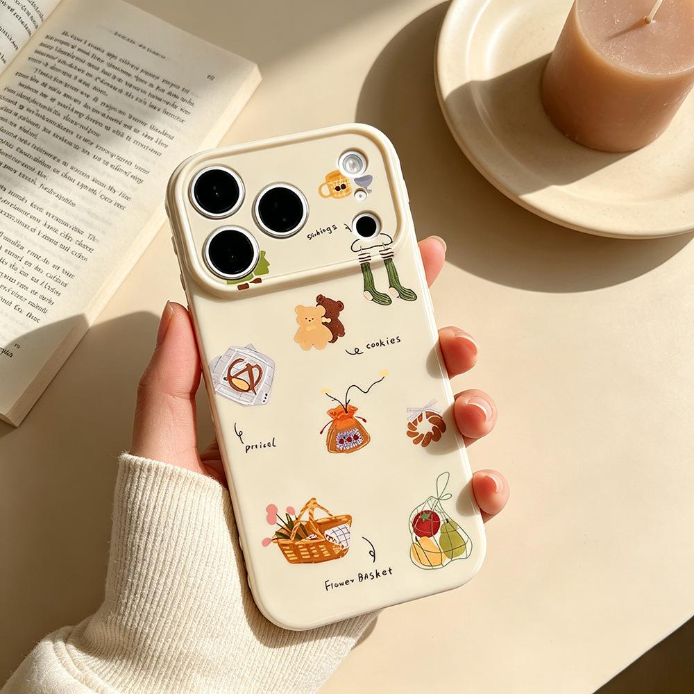 Spring picnic suitable for Apple 17PM mobile phone case 17/16PRO protective case, new iPhone15 anti-drop art