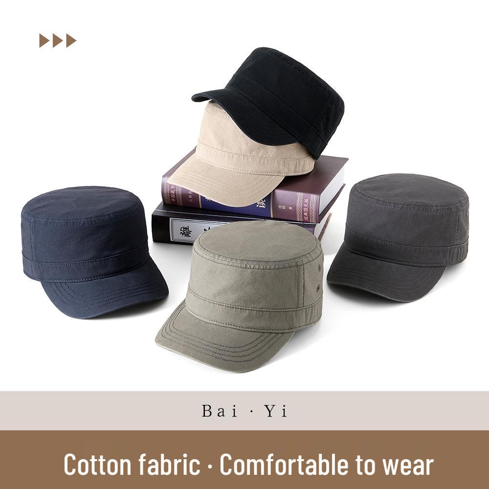 Large Head Military-Style Duckbill Cap - Sun Protection for Middle-Aged & Elderly Men