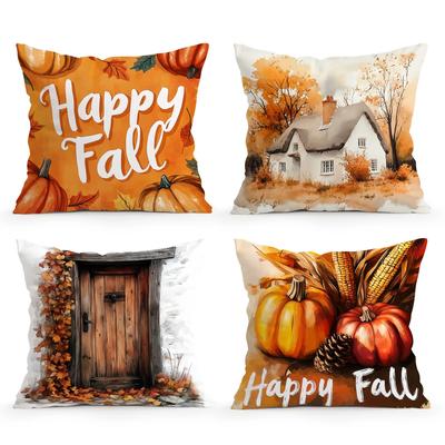 Autumn Theme Pillowcase Cushions 100% Polyester 45x45cm Throw Pillow Cover Sofa Chair Cushion Cover Pillowslip Home Decor