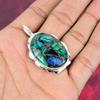 Copper Azurite Malachite Pendant, 925 Solid Sterling Silver Gemstone Jewelry, Handmade Pendant, For Memorial Day