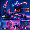 2m Neon LED Strip Lights, Multiple Colors Simultaneously Illuminated, RGB-IC, Smartphone CompatibleRemote Control Included, Sound Reactive, USB
