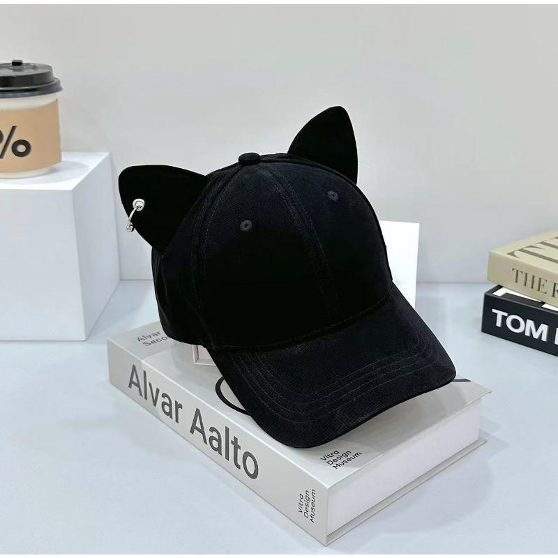 Self-developed Cute Sweet Three-dimensional Cat Ears Baseball Cap Children Spring and Summer Thin Hard Top Sunshade