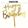 10/20Pcs Gold Black Happy Birthday Cake Topper DIY Acrylic Letter Simple Design Kids Birthday Party Dessert Decoration Supplies