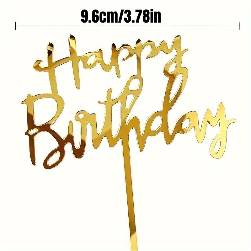 10/20Pcs Gold Black Happy Birthday Cake Topper DIY Acrylic Letter Simple Design Kids Birthday Party Dessert Decoration Supplies