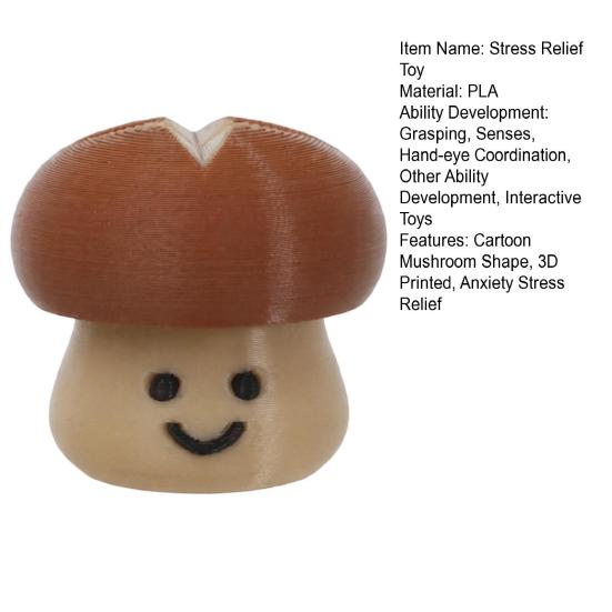 Cartoon Mushroom Clicker Toy 3D Printed Mushroom Shape Decompression Button Fidget Toy Anxiety Stress Relief Desk Toy