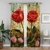 Verdunkelungsvorhang für Zimmer 2 Paneele Rosen und rosa Tulpen Raumteiler Anti-Mücken-Vorhänge 2 Stück Halloween-Dekoration Jalousien
